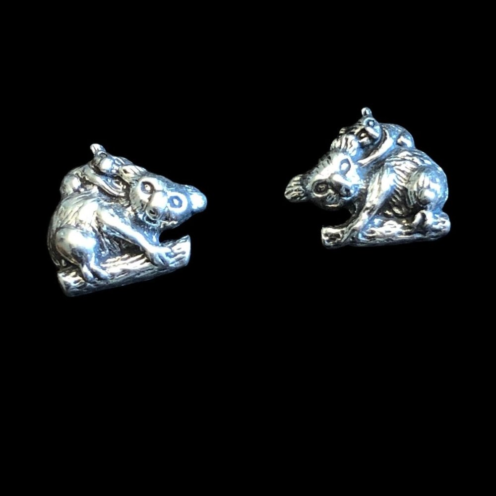 Sterling Silver‎ Koala Bear 925 Tiny Stud Earrings USA Made Surgical Steel Post